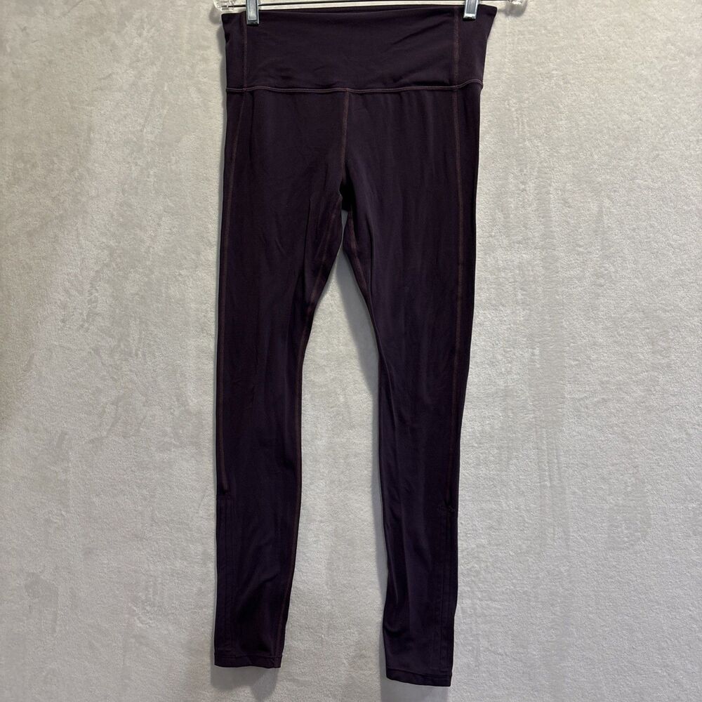 Athleta Barre Stirrup Powervita Tight Women's Medium Petite MP Plum Stretch Yoga